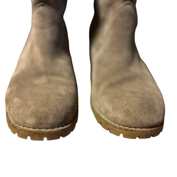 Bjorndal Aspen Boots Size 8 Gray Suede Ankle Boots Sherpa Trim Pull On Lug Sole - Picture 4 of 12